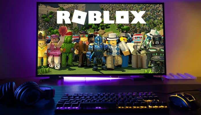 A colorful display showing characters from classic Roblox games on a computer screen, symbolizing nostalgia and creativity in the Roblox gaming community.