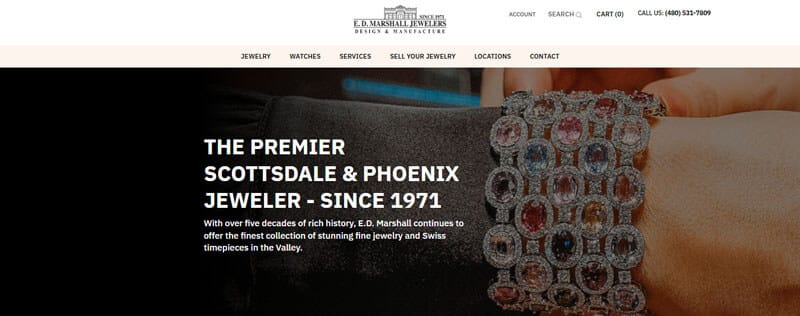 E.D. Marshall Jewelers in Scottsdale showcasing luxury gemstone bracelets, representing excellence in jewelry investment and resale in Scottsdale’s vibrant jewelry market.