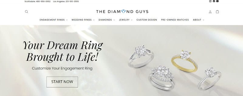 The Diamond Guys’ engagement ring collection in Scottsdale, showcasing elegant custom designs that define jewelry investment and resale in Scottsdale’s luxury market.