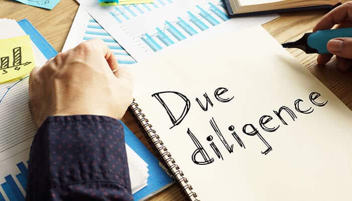 Business safety regulations emphasized through due diligence, with graphs and notes to ensure compliance and proper safety measures in business operations