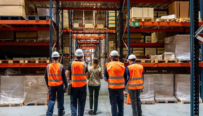 Micro Warehousing setup showing organized storage racks and staff managing inventory flow