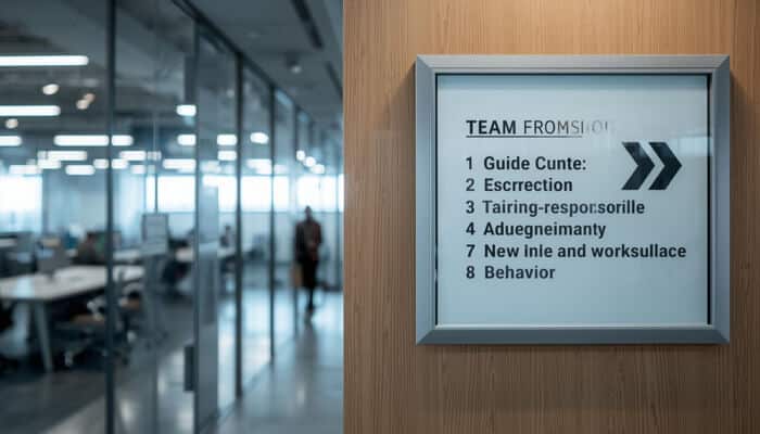 Signage Frames displaying workplace guidelines to support productivity and behavior