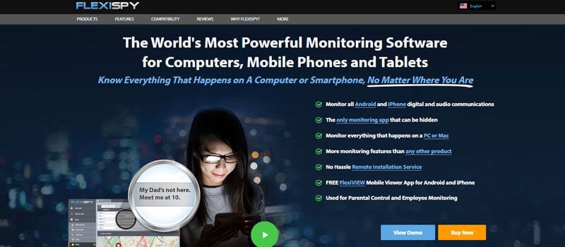 Best Anonymous Snapchat Story Viewer FlexiSpy website providing surveillance tools to monitor Snapchat stories secretly and anonymously.