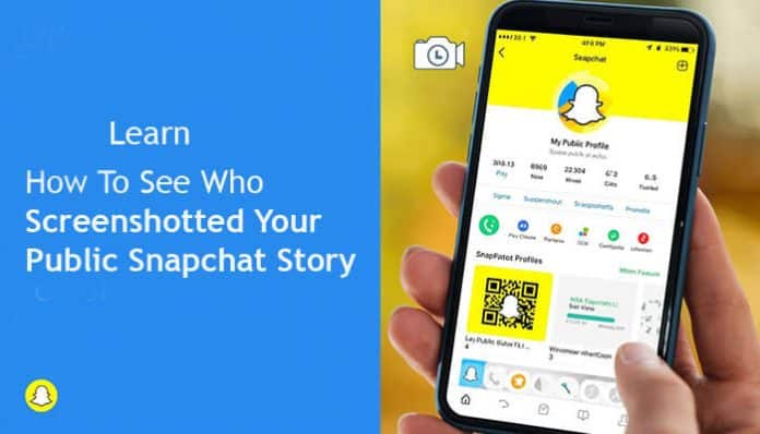 Learn how to see who screenshotted your public Snapchat story with Snapchat’s interface, featuring My Public Profile on a smartphone screen