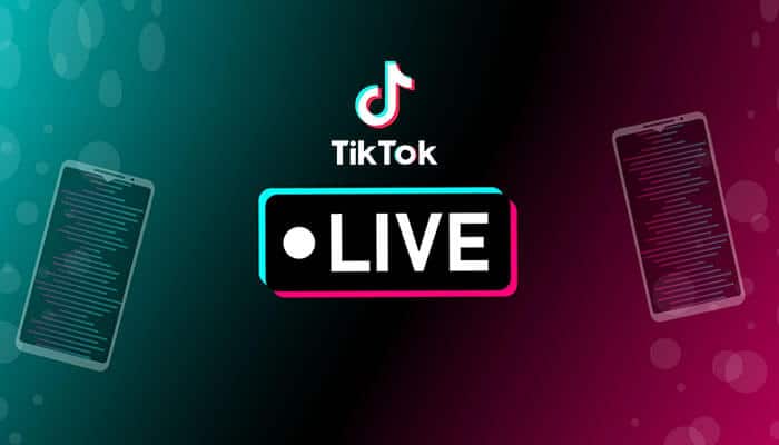 How to Go Live on TikTok illustrated with the TikTok Live logo, smartphone screens, and a digital background representing live streaming features.