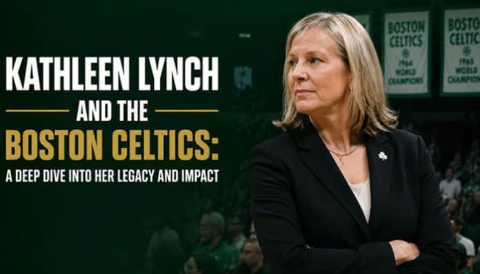 Kathleen Lynch Celtics leadership profile image showing Kathleen Lynch in a professional arena setting associated with the Boston Celtics organization, representing executive influence, organizational leadership, and behind-the-scenes impact on team culture, human resources strategy, and franchise development within the Boston Celtics basketball ecosystem.