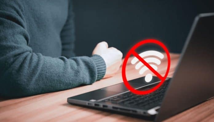 Why Is My Internet Not Working when a laptop shows a no WiFi connection symbol indicating an internet outage