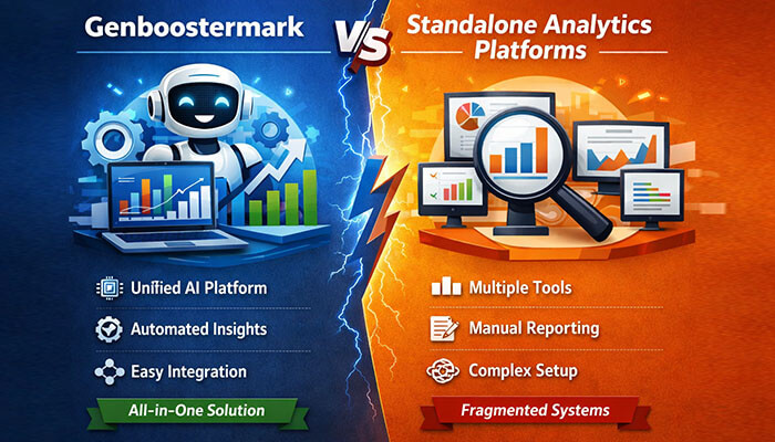 Genboostermark vs Standalone Analytics Platforms - Startupeditor | Startup Editor Why Genboostermark software is so popular compared to standalone analytics platforms with all-in-one automation and insights