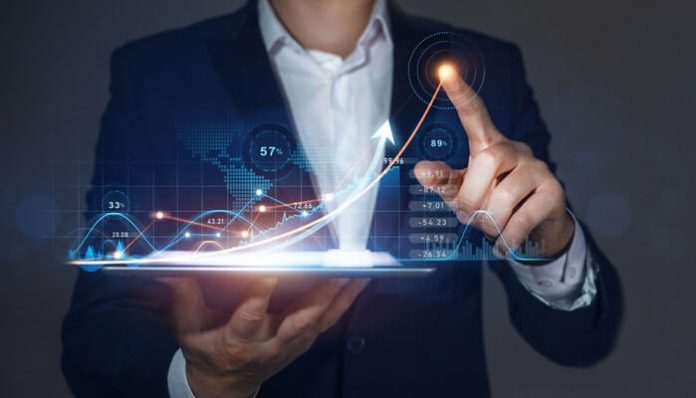 Growth Navigate Startup Tools concept showing business growth analytics, digital strategy, and startup performance tracking dashboard.