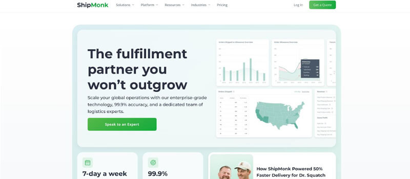 ShipMonk - Startupeditor | Startup Editor ShipMonk PackSmart automation and subscription fulfillment website screenshot
