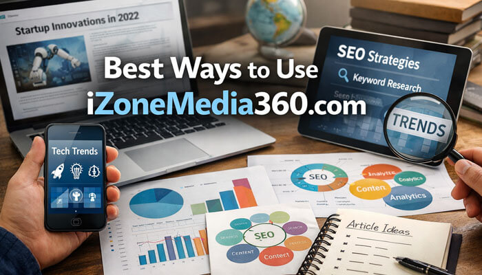 Best Ways to Use iZoneMedia360 com - Startup Editor | Startup Editor Best ways to use iZoneMedia360.com for discovering the latest in tech trends, startup innovations, and SEO strategies. This image highlights digital tools and analytics to boost research and content creation.