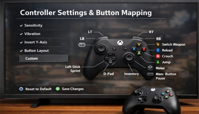 Controller Settings Button Mapping - Startup Editor | Startup Editor Instructions Manual HSSGameStick showing custom controller settings and button mapping for optimal gameplay.