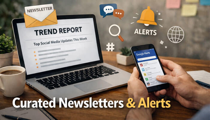 Curated Newsletters and Alerts - Startup Editor | Startup Editor How to Stay Updated With Social Media Trends? Using curated newsletters and Google Alerts to monitor top social media updates and trends in real-time. Learn how these tools simplify the process of tracking social media movements and staying ahead of the curve in 2026 by receiving relevant updates directly to your inbox or phone.