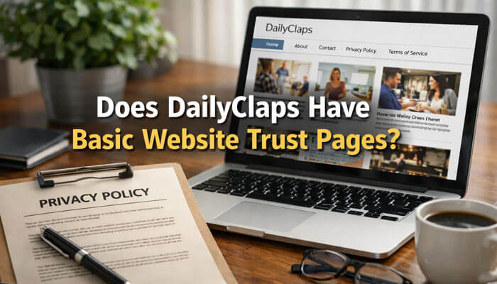 Does DailyClaps com Have Basic Website Trust Pages - Startup Editor | Startup Editor Does DailyClaps.com provide essential website trust pages like Privacy Policy and Terms of Service? An in-depth review of the site's transparency and trustworthiness for 2026.