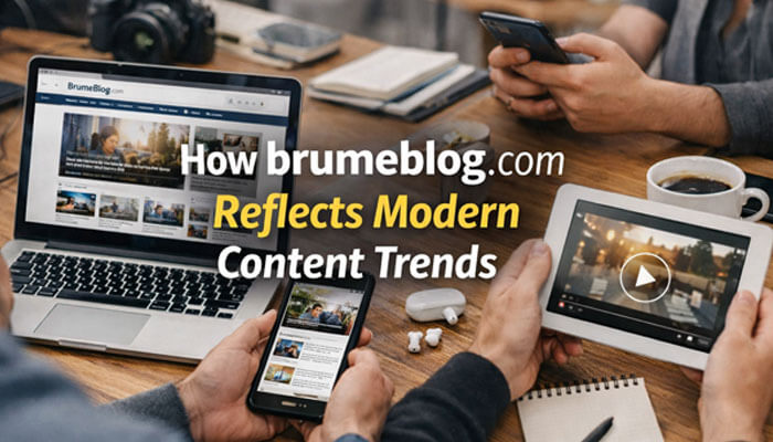 How brumeblog com Reflects Modern Content Trends - Startup Editor | Startup Editor Brumeblog.com Reflects Modern Content Trends - A collection of devices including a laptop, tablet, and smartphone displaying Brumeblog.com, showcasing how the platform adapts to the latest trends in digital content consumption.