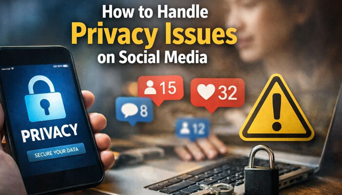 How to Handle Privacy Issues on Social Media - Startupeditor | Startup Editor How to Handle Privacy Issues on Social Media? smartphone privacy lock warning sign and social media security threats