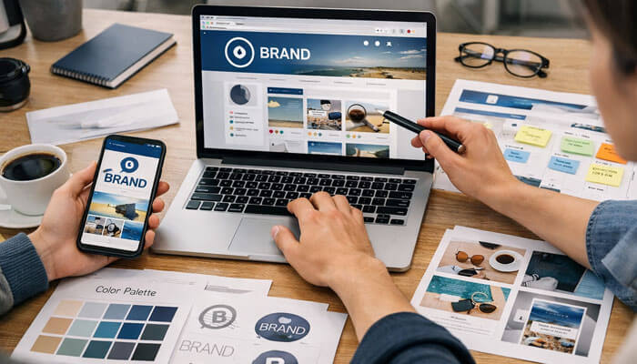 How to Refresh an Existing Brand Identity on Social Media - Startupeditor | Startup Editor How to create a brand identity on social media with logo design, color palette, and branded social content