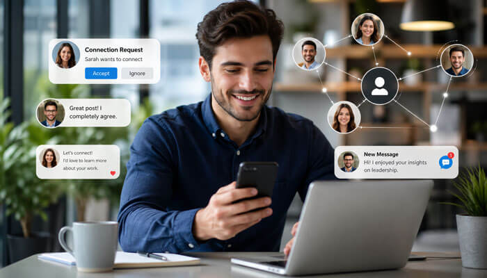 How to Use Social Media for Networking - Startupeditor | Startup Editor How to Use Social Media for Networking with connection requests messages and online engagement