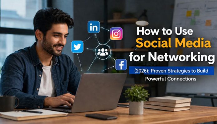 How to Use Social Media for Networking professional working on laptop building online connections