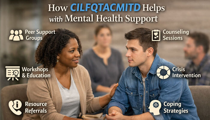 Mental Health Support - Startup Editor | Startup Editor What CILFQTACMIDT helps with mental health support with peer groups, workshops, and coping strategies.