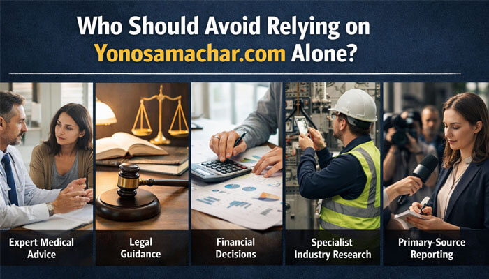 Who Should Avoid Relying on It Alone - Startup Editor | Startup Editor Who Should Avoid Relying on Yonosamachar.com Alone Users should be cautious when seeking expert medical advice, legal guidance, financial decisions, specialist industry research, or primary source reporting on Yonosamachar.com.