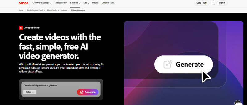 Adobe Firefly - Startupeditor | Startup Editor Best Free AI Video Generators like Adobe Firefly help create simple AI videos from text prompts.