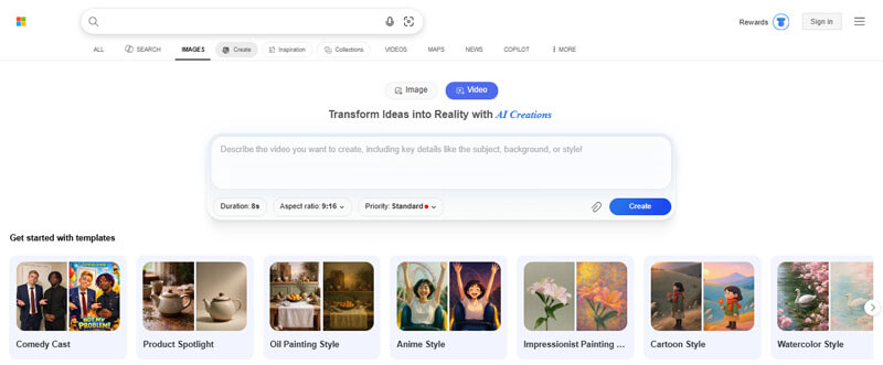 Bing Video Creator - Startupeditor | Startup Editor Best Free AI Video Generators include Microsoft AI tools for creating videos from ideas and prompts.