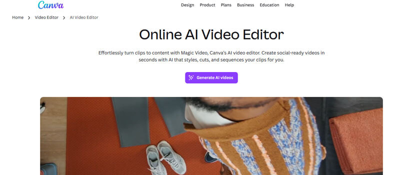 Canva - Startupeditor | Startup Editor Best Free AI Image to Video Tools 2026 showing Canva online AI video editor for simple video creation and editing.