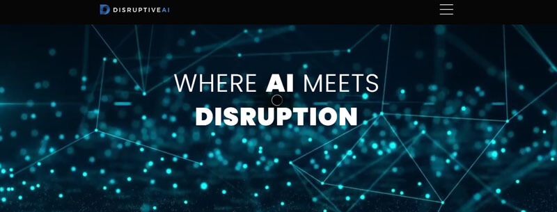 Disruptive AI - Startupeditor | Startup Editor Hero banner: 'Where AI meets Disruption' over a blue network of glowing nodes and lines.