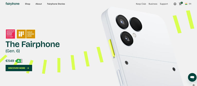 Fairphone - Startupeditor | Startup Editor Fairphone repairable smartphone brand featured among the best eco-friendly startups to support for circular electronics.