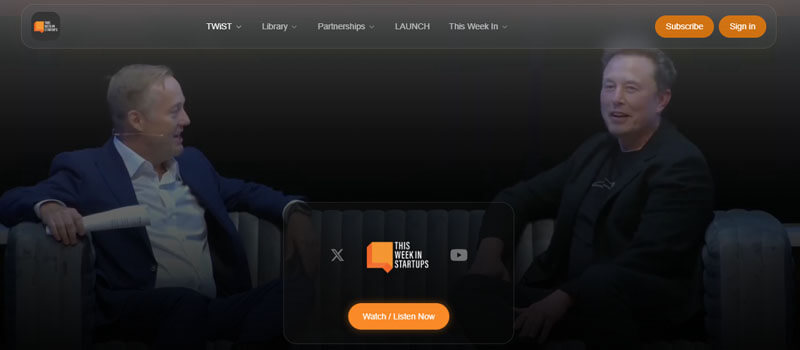 This Week in Startups - Startupeditor | Startup Editor Best Podcasts for Startup Founders screenshot showing This Week in Startups podcast interview page