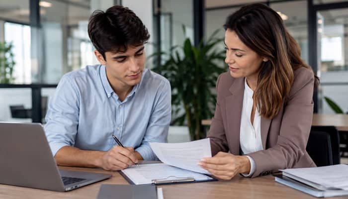 Can an Intern Be an Independent Contractor in 2026 - Startupeditor | Startup Editor Can an intern be an independent contractor? A young intern reviews employment documents with an HR manager.