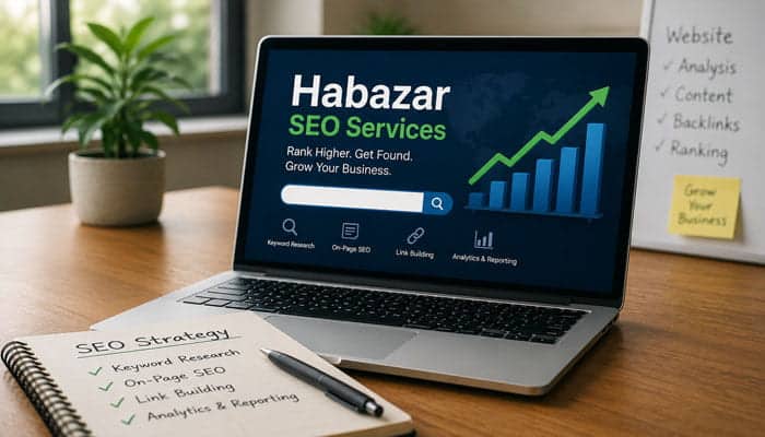 Habazar SEO Services - Startupeditor | Startup Editor Habazar SEO Services Clayton-le-Moors dashboard showing keyword research, link building and website growth analytics.