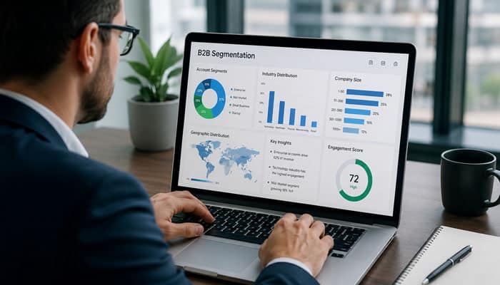 How to Choose the Best B2B Segmentation Software - Startupeditor | Startup Editor How to Choose the Best B2B Segmentation Software dashboard with account segments and engagement score