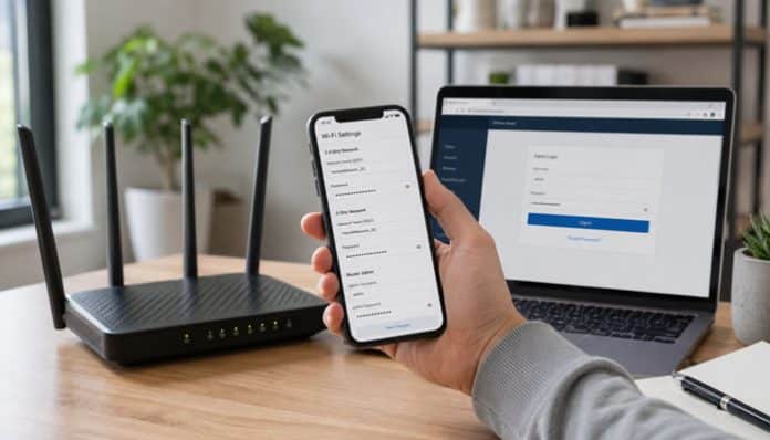 How to reset a router password using a smartphone, laptop and router management settings