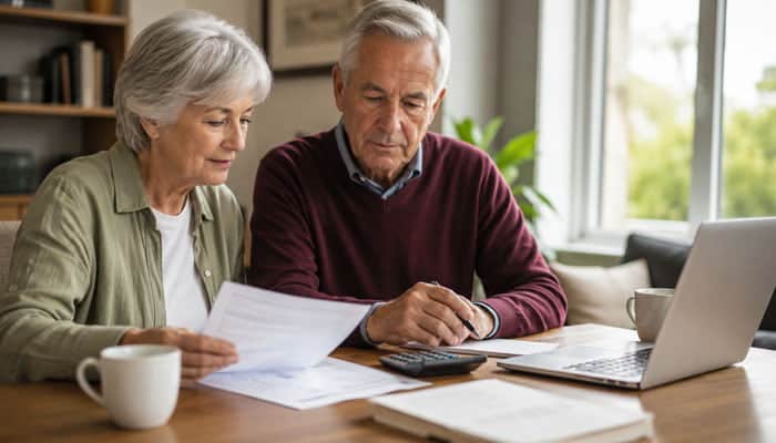 Required Minimum Distributions and Monthly Income - Startupeditor | Startup Editor Retired couple reviewing finances and learning how to invest alt=