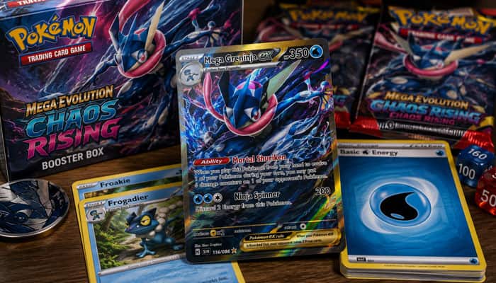 When Did Chaos Rising Become Tournament-Legal - Startupeditor | Startup Editor Chaos Rising Card List with Mega Greninja ex, Froakie, Frogadier, booster box and sealed packs.