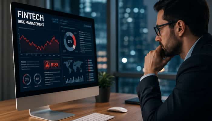 Biggest Fintech Risks - Startupeditor | Startup Editor Latest RarefiedTech.com Fintech risk management dashboard showing financial analytics, cybersecurity risks, and market monitoring.