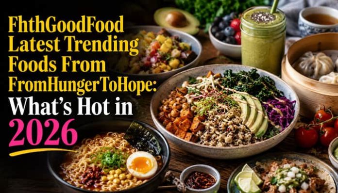 FhthGoodFood Latest Trending Foods From FromHungerToHope featuring colorful healthy bowls, fresh ingredients and 2026 food trends.