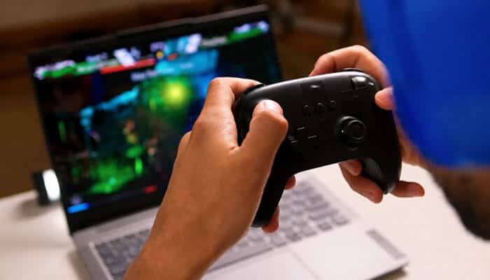 Identify Your HSSGamePad Version Before Advanced Troubleshooting - Startup Editor | Startup Editor Tutorial by HearthStats HSSGamePad showing a wireless game controller connected to a laptop for mapping, input testing, and troubleshooting.