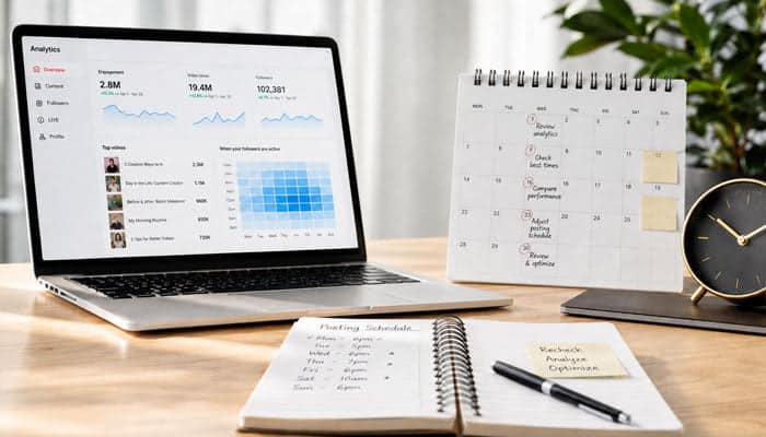 How Often Should You Recheck the Best Times to Post on TikTok - Startupeditor | Startup Editor Reviewing analytics to update the Best Times to Post on TikTok