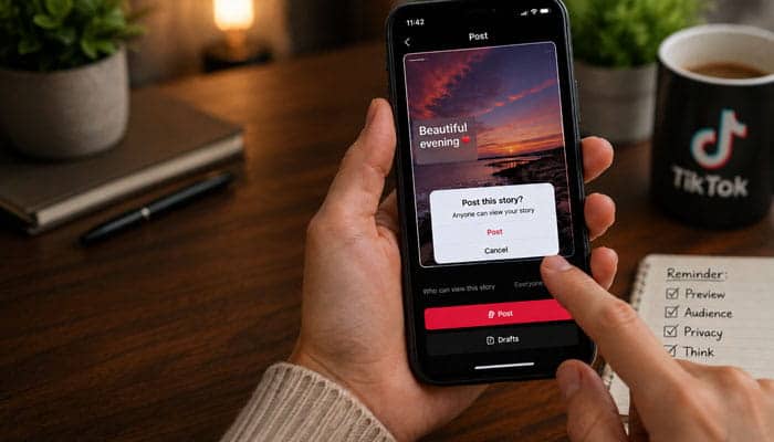 How to Avoid Accidentally Posting the Wrong TikTok Story - Startupeditor | Startup Editor TikTok Story privacy screen related to How to Delete TikTok Story.
