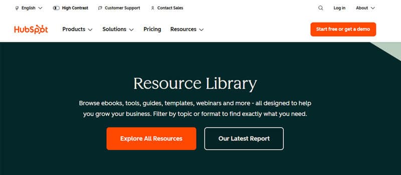 HubSpot Brand Kit Generator — Best Free Starter Brand Kit - Startup Editor | Startup Editor Best Branding Tools for Startups featuring HubSpot’s Resource Library with ebooks, templates, guides, webinars, and marketing tools for building and growing a brand.