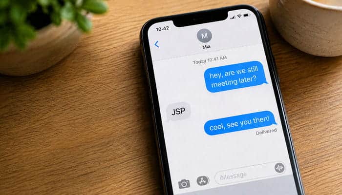 What Does JSP Mean in Text Most Often - Startupeditor 1 | Startup Editor What Does JSP Mean in Text example showing JSP in a smartphone message conversation.