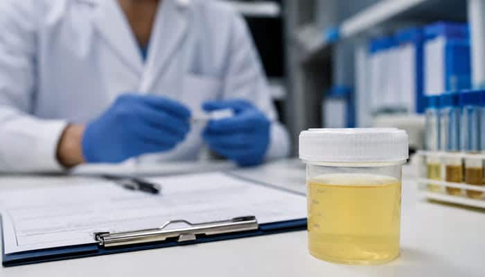 Why Is Urine Commonly Used for Meth Testing - Startupeditor | Startup Editor How Long Does Meth Stay in Your System for Urine Sample laboratory testing with urine specimen cup and technician.