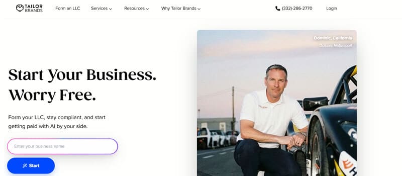 Tailor Brands — Best for Branding and Business Setup Together - Startup Editor | Startup Editor Best Branding Tools for Startups featuring Tailor Brands, an online platform for LLC formation, business compliance, branding, and startup management services.