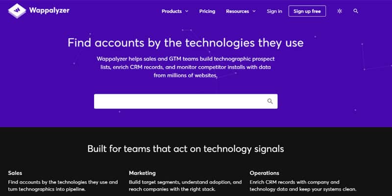 Wappalyzer - Best for Quick Technology Checks - Startup Editor | Startup Editor Wappalyzer technographic intelligence platform featured among the Best Free Competitor Analysis Tools in 2026 for identifying competitor technologies, software stacks, and website tools.