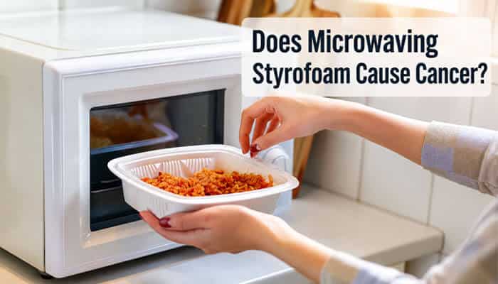 Does Microwaving Styrofoam Cause Cancer? - Startup Editor | Startup Editor Can You Put Styrofoam in the Microwave? A person placing a plastic food container near a microwave while exploring concerns about chemical leaching, food safety, and proper reheating methods.