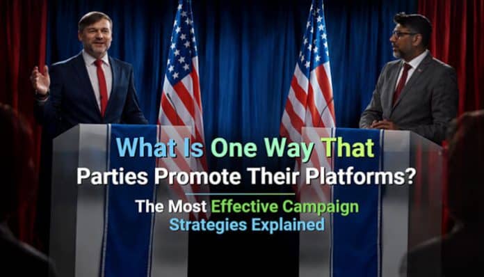 What Is One Way That Parties Promote Their Platforms through televised political debates, campaign messaging, candidate speeches, and policy communication to persuade voters and increase public engagement before elections.