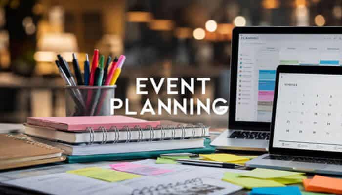 Event Planning Trends for 2026 - Startup Editor | Startup Editor Get Blog ThriftyEvents.net event planning workspace with calendars, notebooks, and digital tools for managing budgets, timelines, vendors, and celebrations.